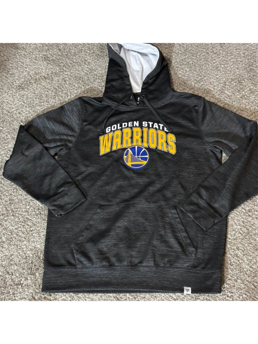 Fanatics Golden State Warriors Hoodie Men LGray Black Pullover NBA Basketball